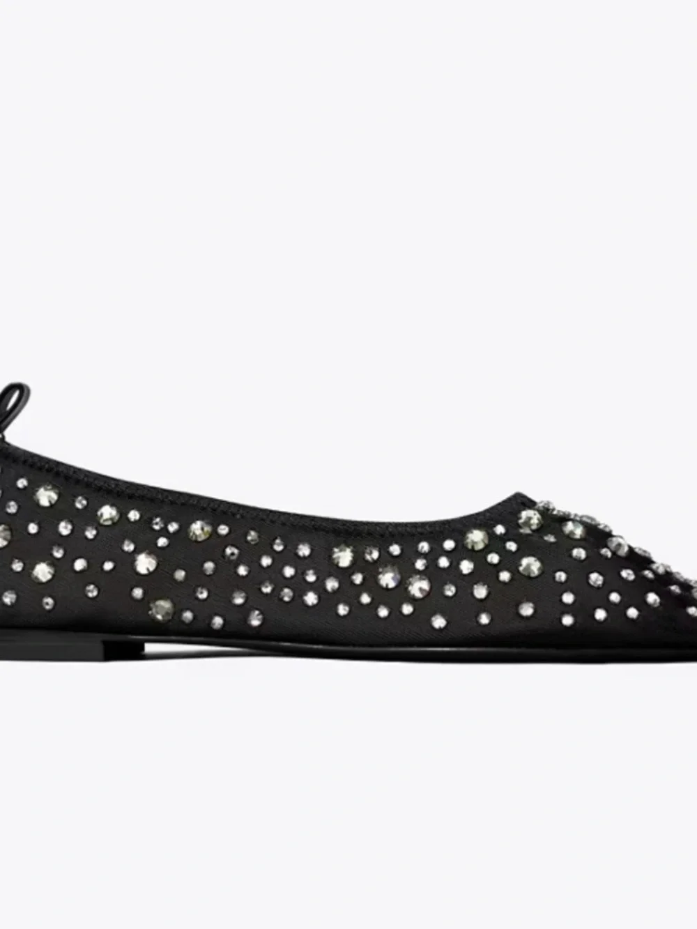 Tory Burch Black Crystal-Embellished Ballet Flats